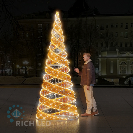 Спиральная елка, 300*120 см, 24В