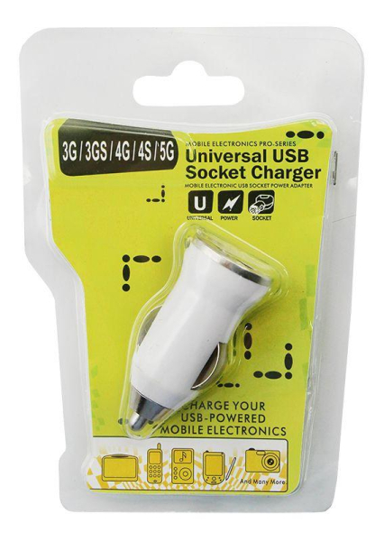 Автозарядка в прикуриватель USB small (АЗУ) 5В 1000мА бел. блист. Rexant 18-1934