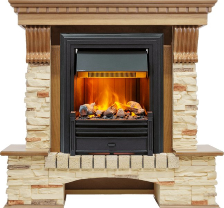 Dimplex Каминокомплект Pierre Luxe - Дуб / Сланец с очагом Brookline Black