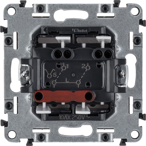 Выключатель 2-кл. СП Valena Life 10А IP20 250В с лицев. панелью безвинтов. зажимы механизм бел. Leg 752405
