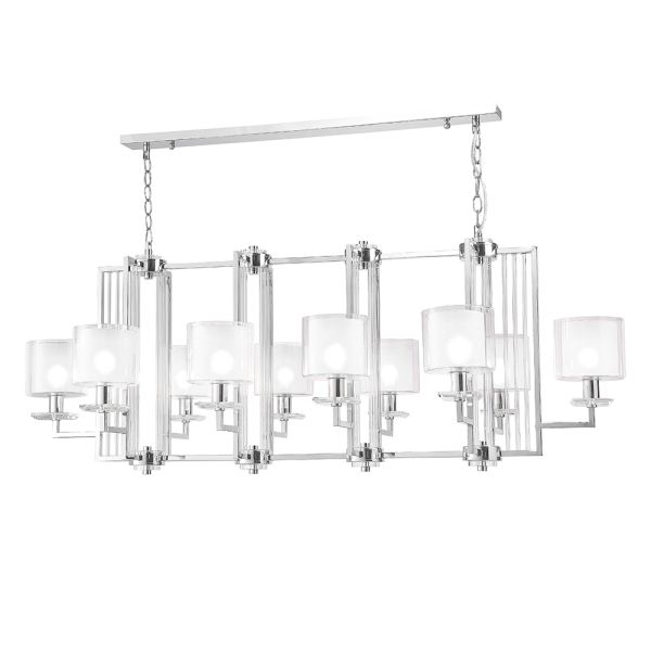 Crystal Lux Люстры Crystal Lux NICOLAS SP10 L1300 NICKEL/WHITE