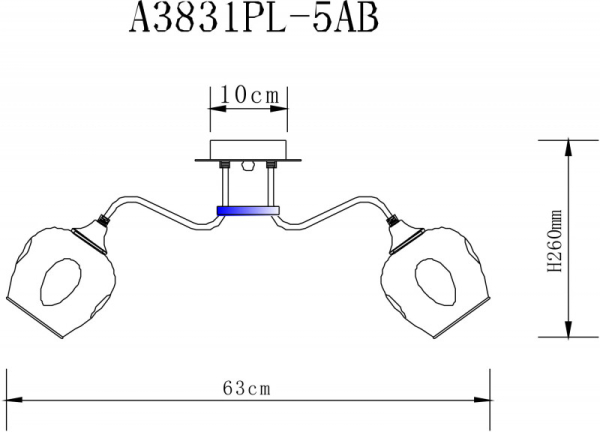 Люстра на штанге ARTE Lamp A3831PL-5AB