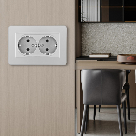 Розетка Arte Milano SET16-double-40-2 silver