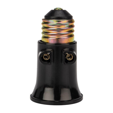 Патрон-розетка карболитовый Е27 черный, с этикеткой REXANT