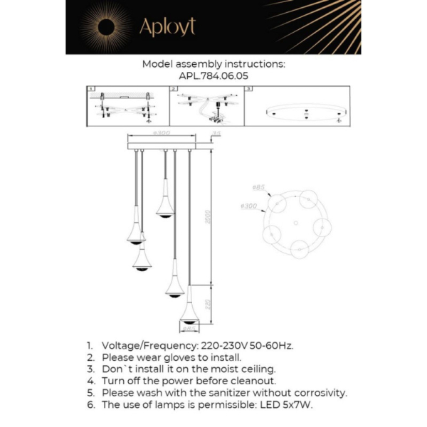 Каскадная люстра APLOYT APL.784.06.05