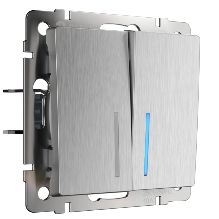 Выключатель Werkel W1120109 cеребряный рифленый