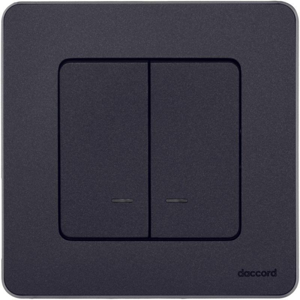 Выключатель 2-кл. Inspiria 10А IP20 250В 10AX с подсветкой/индикацией механизм антрацит IEK 673633