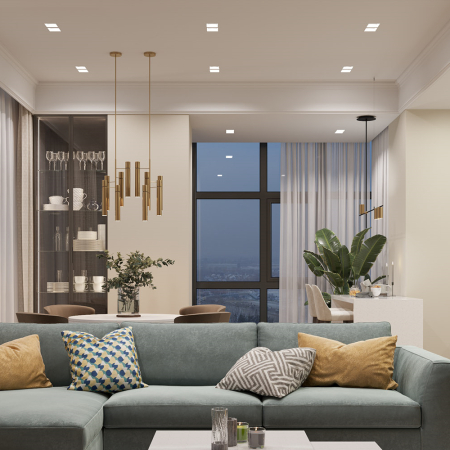 MAIA 80 DUO FLAT Встраиваемый потолочный гипсовый светильник