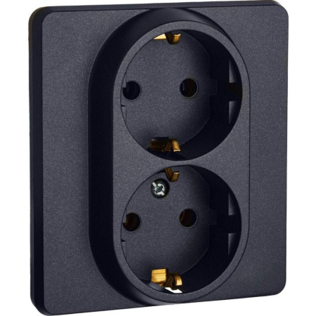 Розетка Inspiria 16А 250В 2х2P+E немецк. стандарт антрацит IEK 673753