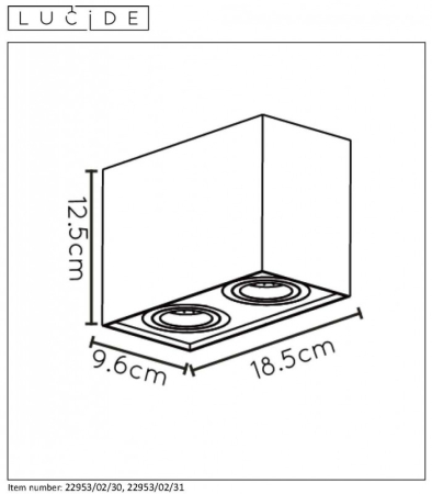Накладной светильник LUCIDE 22953/02/30