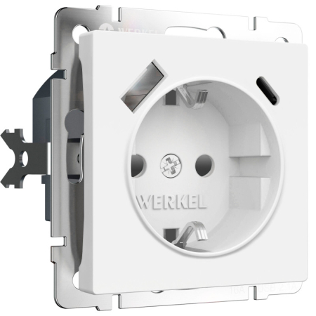 Розетка Werkel W1171761/ Розетка с заземлением, шторками и USB ти