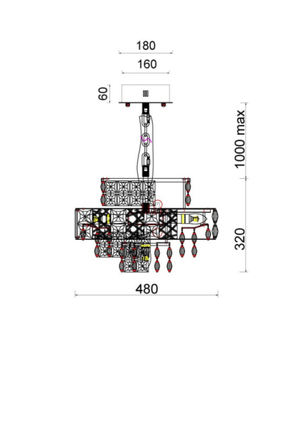 Подвесная люстра Fluorite FL1059-13P