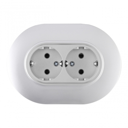 Розетка Arte Milano SET08-double-40-2 silver