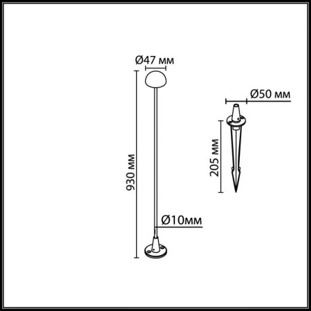 Садово-парковый светильник Odeon Light 7122/4GLB