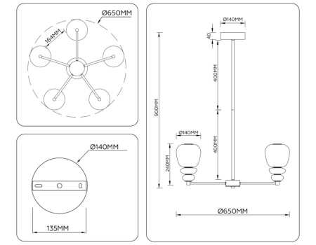 Люстра на штанге Ambrella Light LH53164