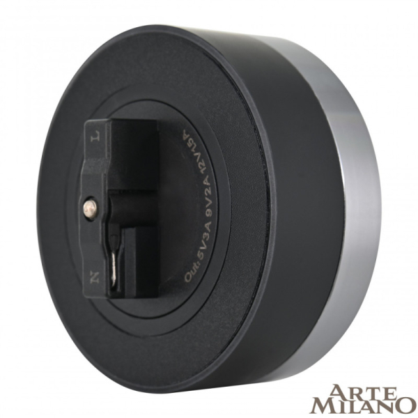 Трековая система розеток Arte Milano 380066TS LED/USB-Type-C Grey