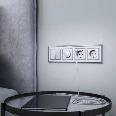 Выключатель Werkel W1120106 серебряный