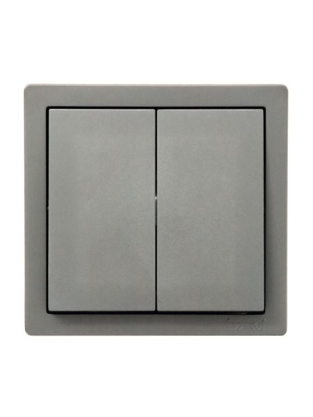 Выключатель 2-кл. ОП LETO платина LEZARD 752-3500-101