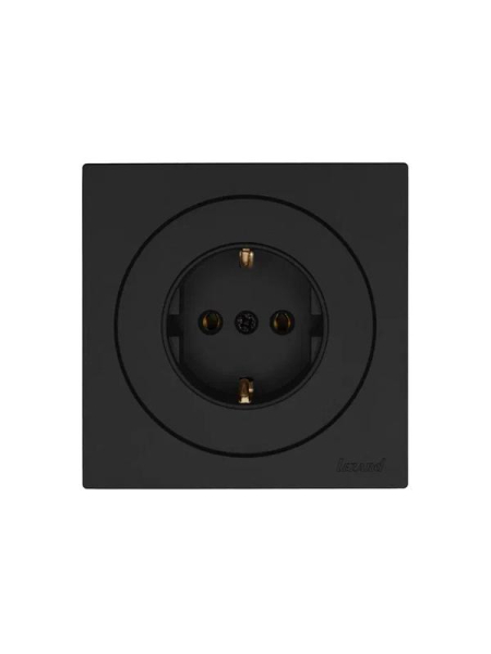 Розетка 1-м OSEN IP20 16А с заземл. ПБТ механизм черн. бархат LEZARD 743-4288-122B