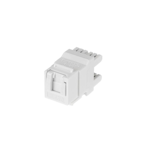 Модуль Keystone Jack RJ-45(8P8C), UTP неэкранированный, CAT 6, тип 180 градусов, с пылезащитной шторкой, белый REXANT PRO