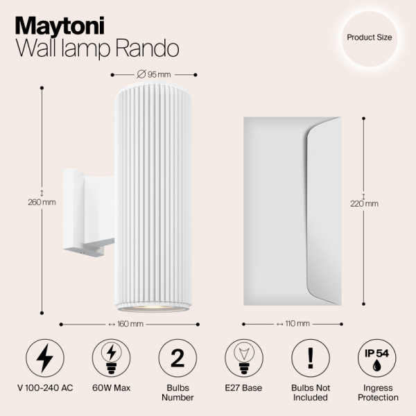 Светильник настенный Maytoni O419WL-02W