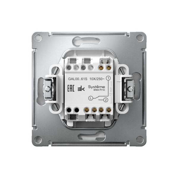 Переключатель 1-кл. ArtGallery 10AX быстрозажим. клем. механизм алюм. SE GAL000361S