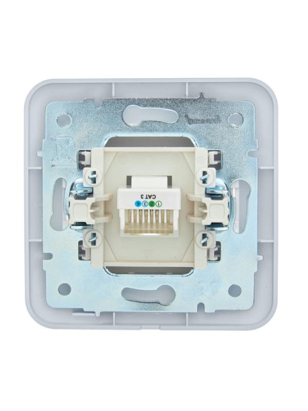 Розетка телефонная евро 1-м СП ASTI IP20 RJ11 в сборе бел. LEZARD 7081-0202-137