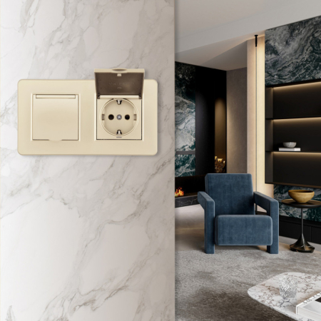 Розетка Arte Milano SET16-2-41-1x2 shampan