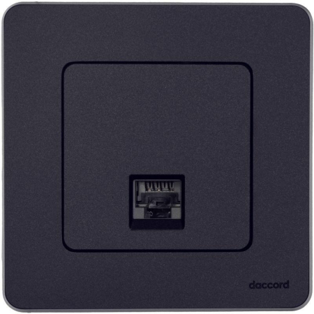 Розетка компьютерная Inspiria RJ45 кат.6 UTP механизм антрацит IEK 673833