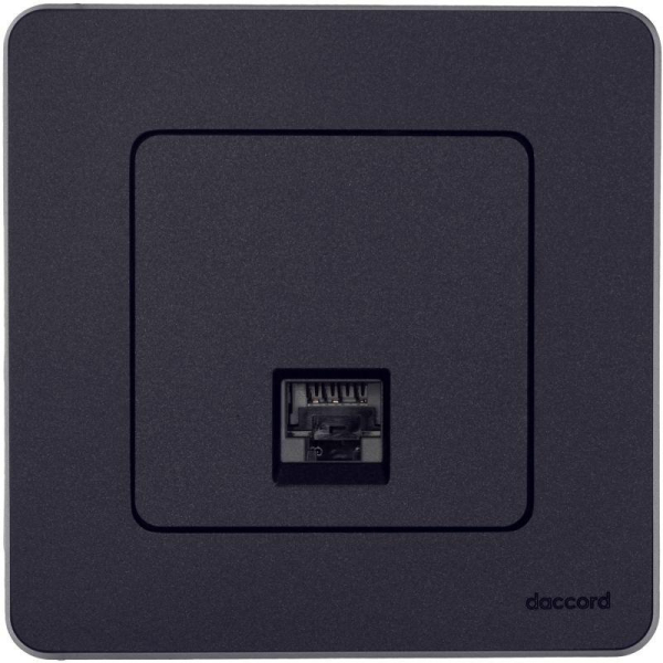 Розетка компьютерная Inspiria RJ45 кат.6 UTP механизм антрацит IEK 673833