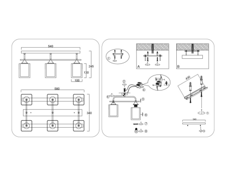 Люстра на штанге Ambrella Light TR303324