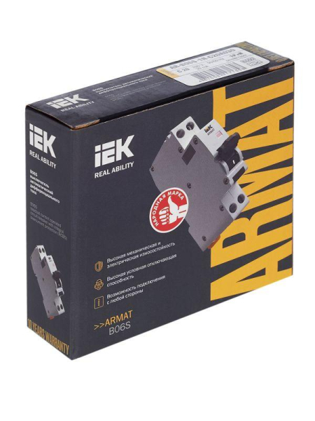 Выключатель автоматический дифференциального тока 2п (1P+N) C 20А 30мА тип A АВДТ B06S 18мм ARMAT IEK AR-B06S-1N-C20A030