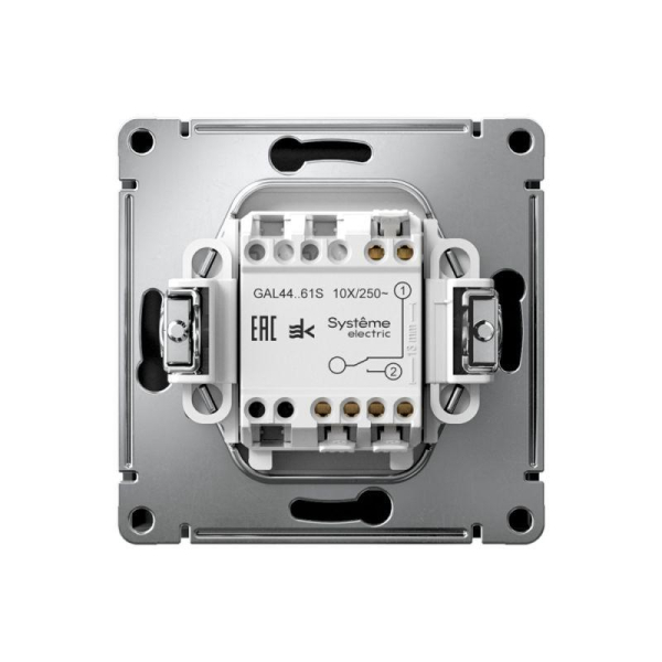 Переключатель 1-кл. ArtGallery IP44 10AX быстрозажим. клем. механизм карбон SE GAL441061S