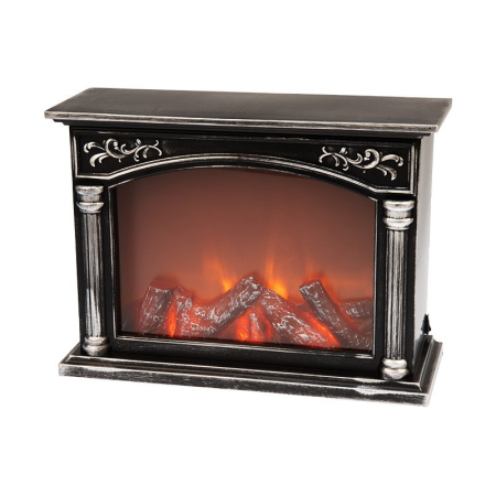 Светодиодный камин Классика с эффектом живого огня 33х12х24 см, батарейки 3хС (не в комплекте) или от USB (в комплекте)