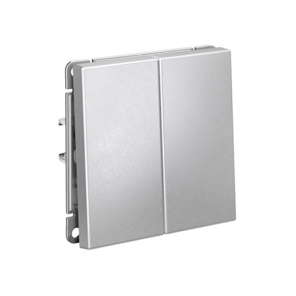 Выключатель кнопочный 2-кл. ArtGallery 10AX быстрозажим. клем. механизм алюм. SE GAL000317S