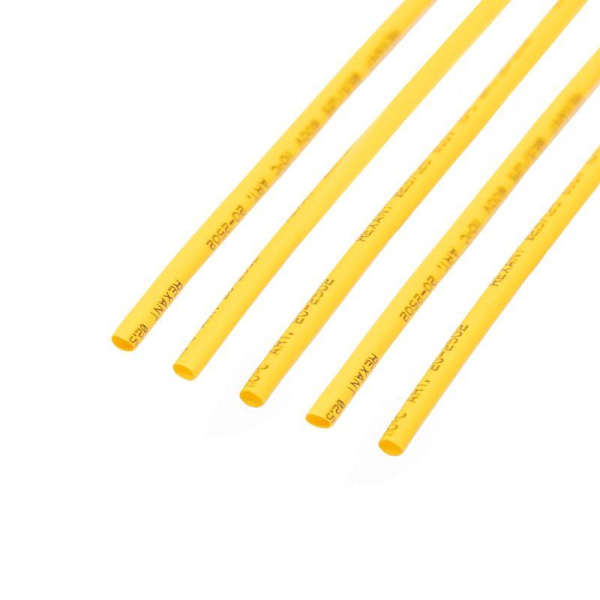Трубка термоусаживаемая ТУТ нг 2,5/1,25мм, желтая, упаковка 50 шт. по 1м REXANT