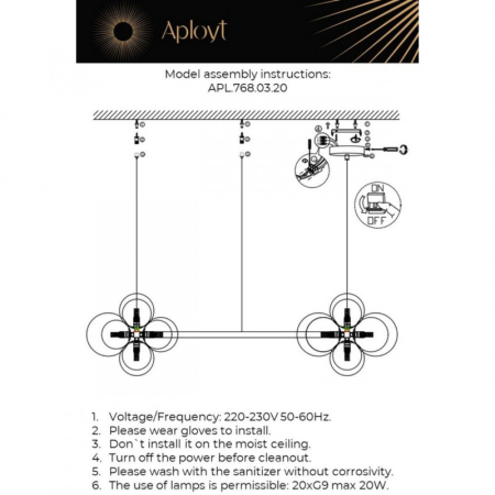 Подвесная люстра APLOYT APL.768.03.20