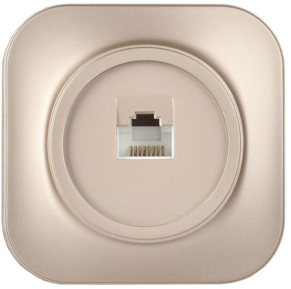 Розетка компьютерная ОП RJ45 кат.5E GLORY РК10-ХШм шампань матов. IEK EKH10-K37M