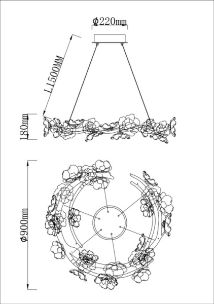 Подвесная люстра Fluorite FL1098-24P