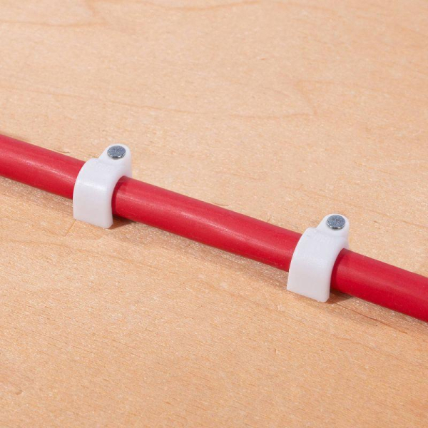 Скоба крепежная круглая с гвоздем СПК d14мм пластик. (уп.15шт) Fortisflex 49464