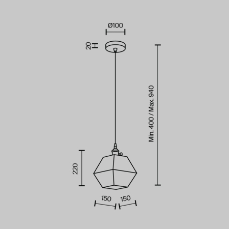 Подвесной светильник MODELUX MS.154.150 BS
