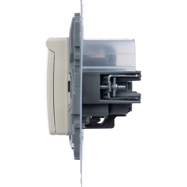 Розетка 1-м СП Etika 16А IP44 250В с заземл. со шторками с защ. крышкой безвинтов. зажимы сл. Кость IEK 672326