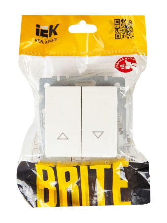 Выключатель жалюзи СП BRITE ВС10-1-5-БрБ 10А механизм бел. IEK BR-V15-0-10-K01