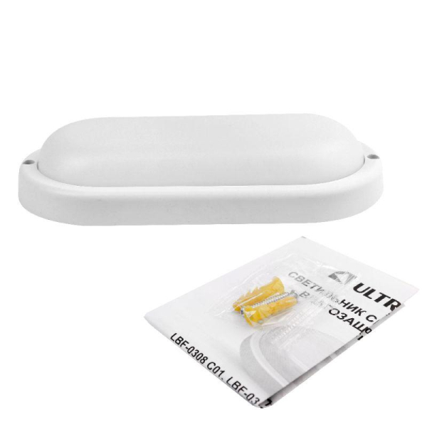 Светильник светодиодный ЖКХ 18Вт 4000К IP65 220В влагозащ. овал LBF-0418 C01 Ultraflash 15347