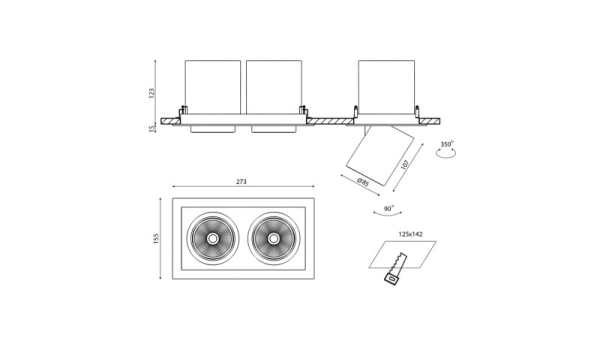 Спот DesignLed SPL-SQ2-25-WW