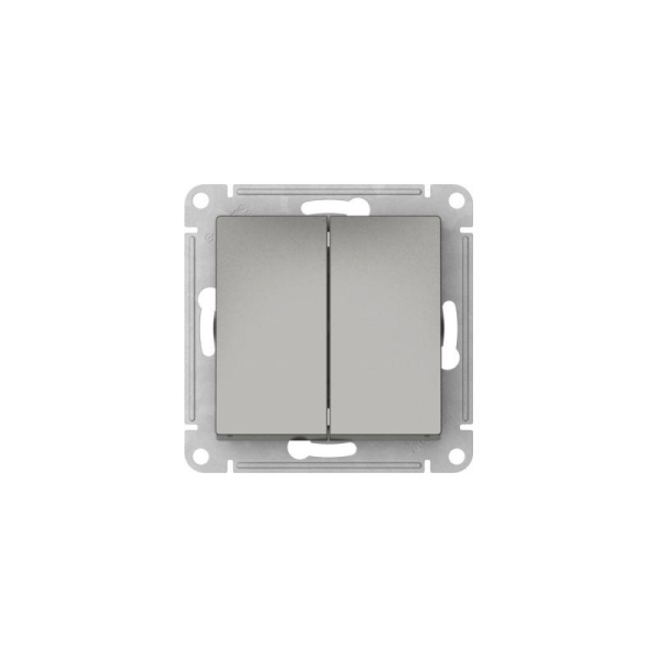 Переключатель 2-кл. AtlasDesign (сх. 6/2) 10AX быстрозажим. клем. механизм сталь SE ATN000965S