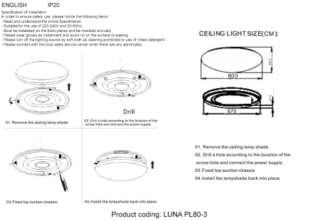 Crystal Lux Светильник потолочный Crystal Lux LUNA PL80-3