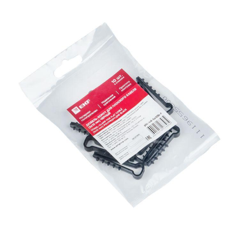 Дюбель-хомут d5х10мм для плоского кабеля черн. (уп.10шт) PROxima EKF plc-cd-5x10b-r