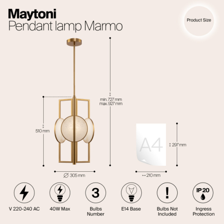 Люстра на штанге Maytoni MOD099PL-03G