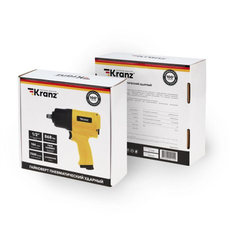 Гайковерт пневматический 1/2", 868 Нм KRANZ
